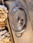Vintage Crescent Silverplate Covered Serving Dish 14” Oval Footed 3115 WT Lid — photo 3