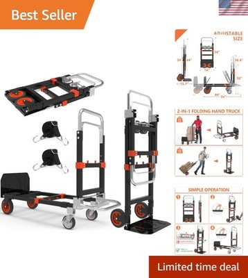 Versatile 3-in-1 Folding Hand Truck, 500 lb Capacity - Perfect for Home & Office