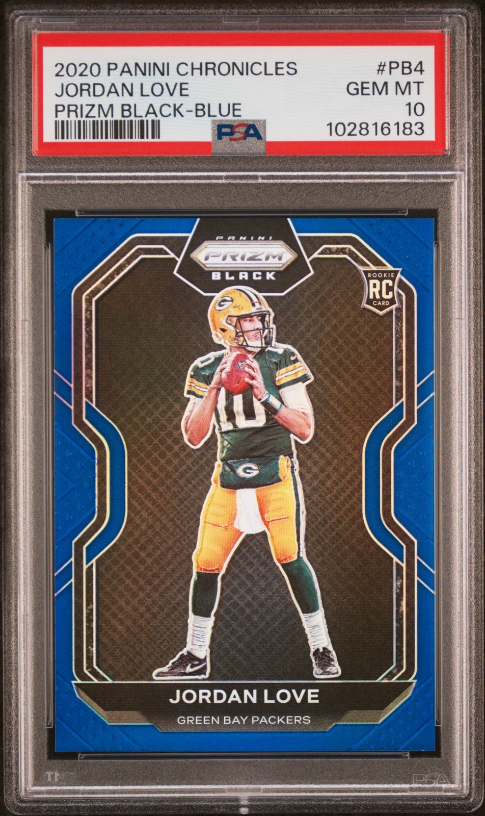 Jordan Love Panini Chronicles Prizm Black #PB4 Blue