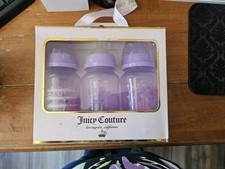 New Juicy Couture 3 Purple Baby Bottle Gift Set 11 oz Dreaming Clouds Rare