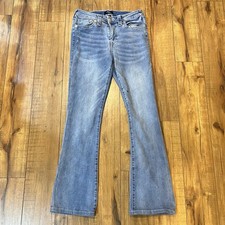 True Religion Becca Mid Rise Bootcut Jeans Womens 28 Blue Stretch Light Denim