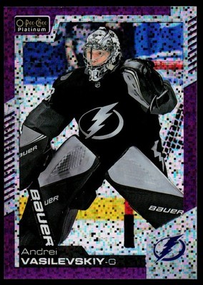 2020-21 O-Pee-Chee Platinum #43 Andrei Vasilevskiy Violet-Pixels #/399