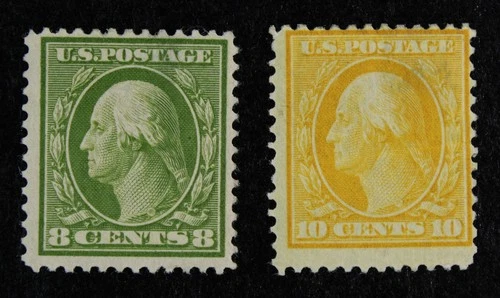 CKStamps: US Stamps Collection Scott#337 338 Washington Mint H OG Thin