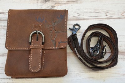 Büffel-Vollleder Handtasche Gürteltasche Tasche mit Tragegurt