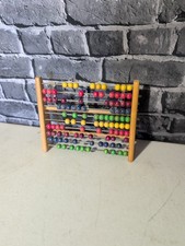 Antique 1950s Old Wooden Standing Abacus Counting Math School Bar Kitchen. R7