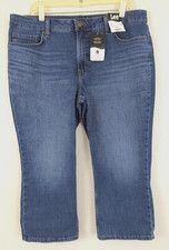 New Lee sz 18 M Capri Jeans mid rise seattle fog blue stretchy women 3198