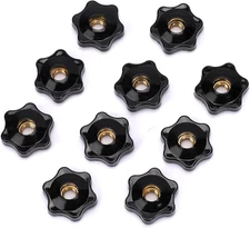 Mozeat Lens 10 Pack 6 Star Knobs 1/4 Inch 20 Female Threaded Hexagon Head Thru K