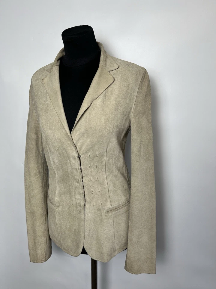 Женская кожаная замшевая блейзерная куртка Gucci Tom Ford Era Biege размер 38 - Изображение 2 из 4