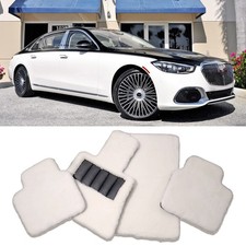 Genuine White Sheepskin Floor Mats fits Mercedes Benz w223 S580 S680 Maybach
