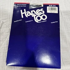 Hanes Too Pantyhose Barely Black #137 Size AB Control Top Sandalfoot Vintage 