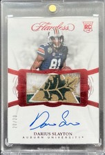 DARIUS SLAYTON 2019 PANINI FLAWLESS COLLEGIATE #147 LOGO PATCH AUTO RUBY /20 RC