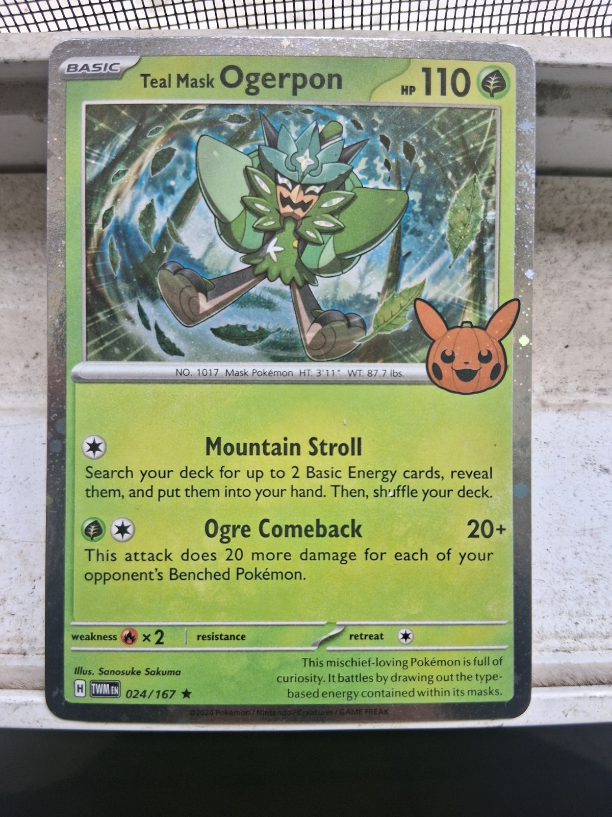 Teal Mask Ogerpon [EB Games] #24 Pokémon Twilight Masquerade Holo Rare Ungraded