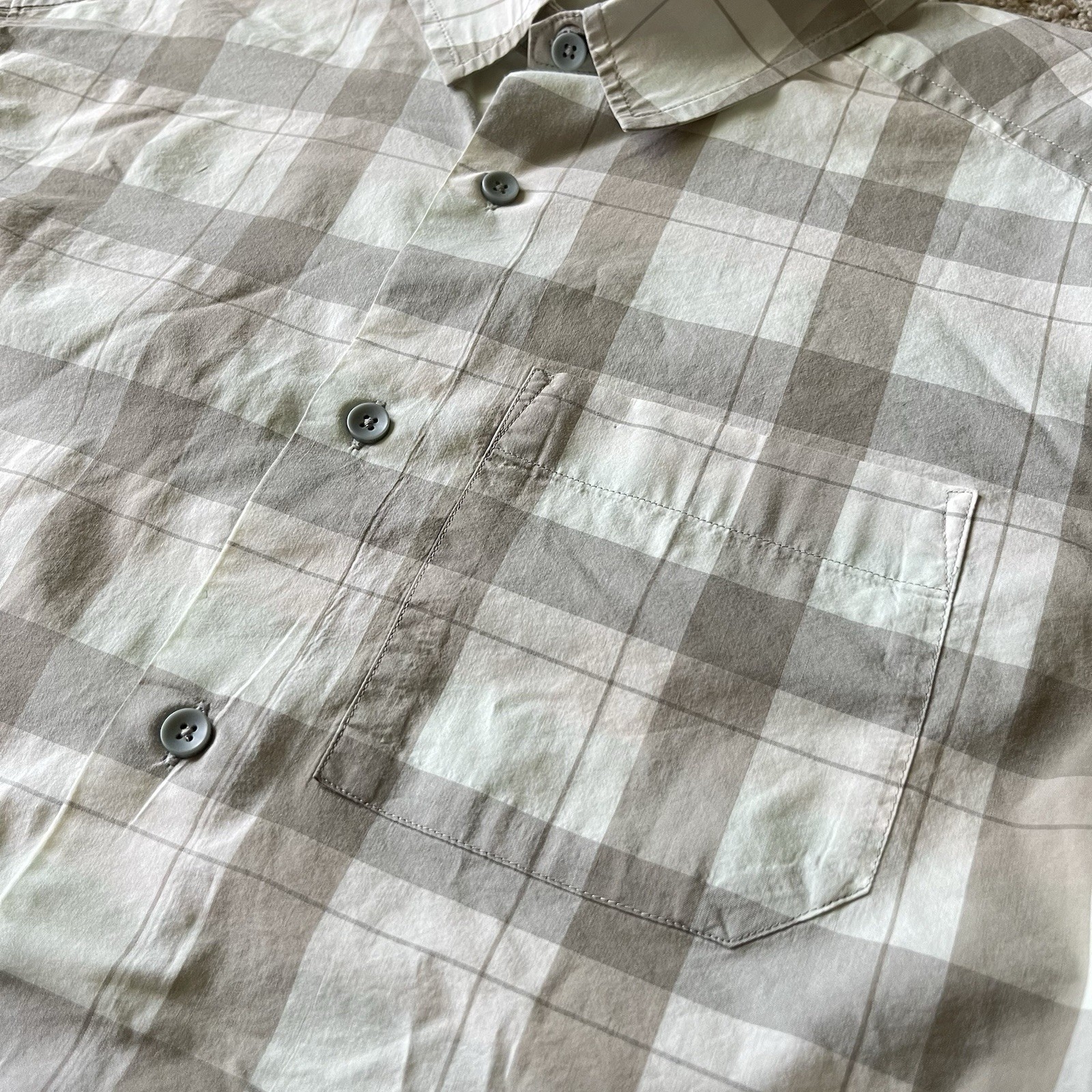 ARC'TERYX Arc’teryx Brohm camicia a quadri escursionismo con bottoni uomo L beige grigio marrone come nuova outdoor