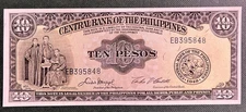 PHILIPPINES 1949  10 PESOS  P-136e  GRADE  UNCIRCULATED  Free Shipping