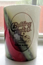 Bullfrog Light Co. Red White Green Christmas Pillar Candle 4 x 3 NEW