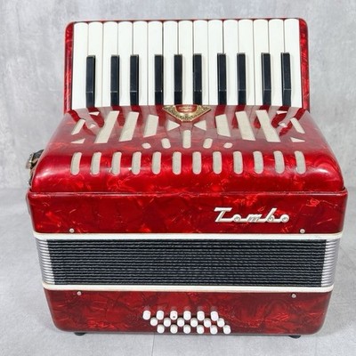 X309 Tombo No.28 アコーディオン 25鍵盤 18ベース レッド X309 Tombo No.28 Steel Reeds Accordion 25 Keyboard 18 Base