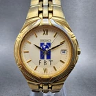 Seiko Watch Men 36mm Cream Dial Gold Tone Date Round 7N42-6C10 FBT New Battery