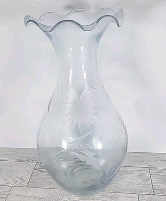 LENOX EXPRESSIONS OF THE HEART DAISY VASE TRANSLUCENT BLUE GLASS 10 INCH 771623 