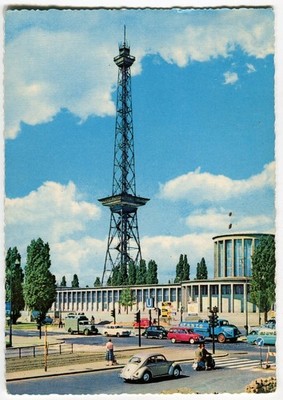 Ak Berlin am Funkturm,mit VW Käfer,DKW Universal,Goliath GP 700,Opel Blitz, 1960