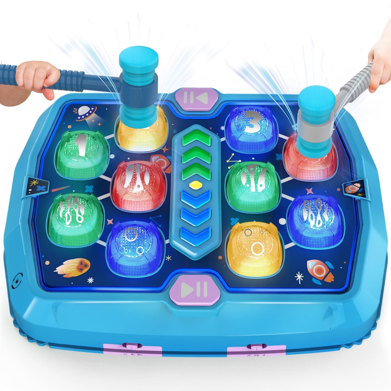 Hammer Mole Game for 3 4 5 6 Year Old Boys, Pounding Toys for Age 2-4, 3 Mode...