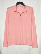 Under Armour Women  s Long Sleeve Velocity 1/2 Zip Twist T-Shirt Color Pink Sz XL