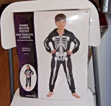 KBW Halloween Hooded Skeleton Bodysuit 1 Pc Costume Child Small 4-6 NIP