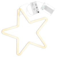 "Wandleuchte \"Neonstern\" 90 Led Warm Weiß Stern Ø 30 Cm Batterie Timer Xmas-Deko"