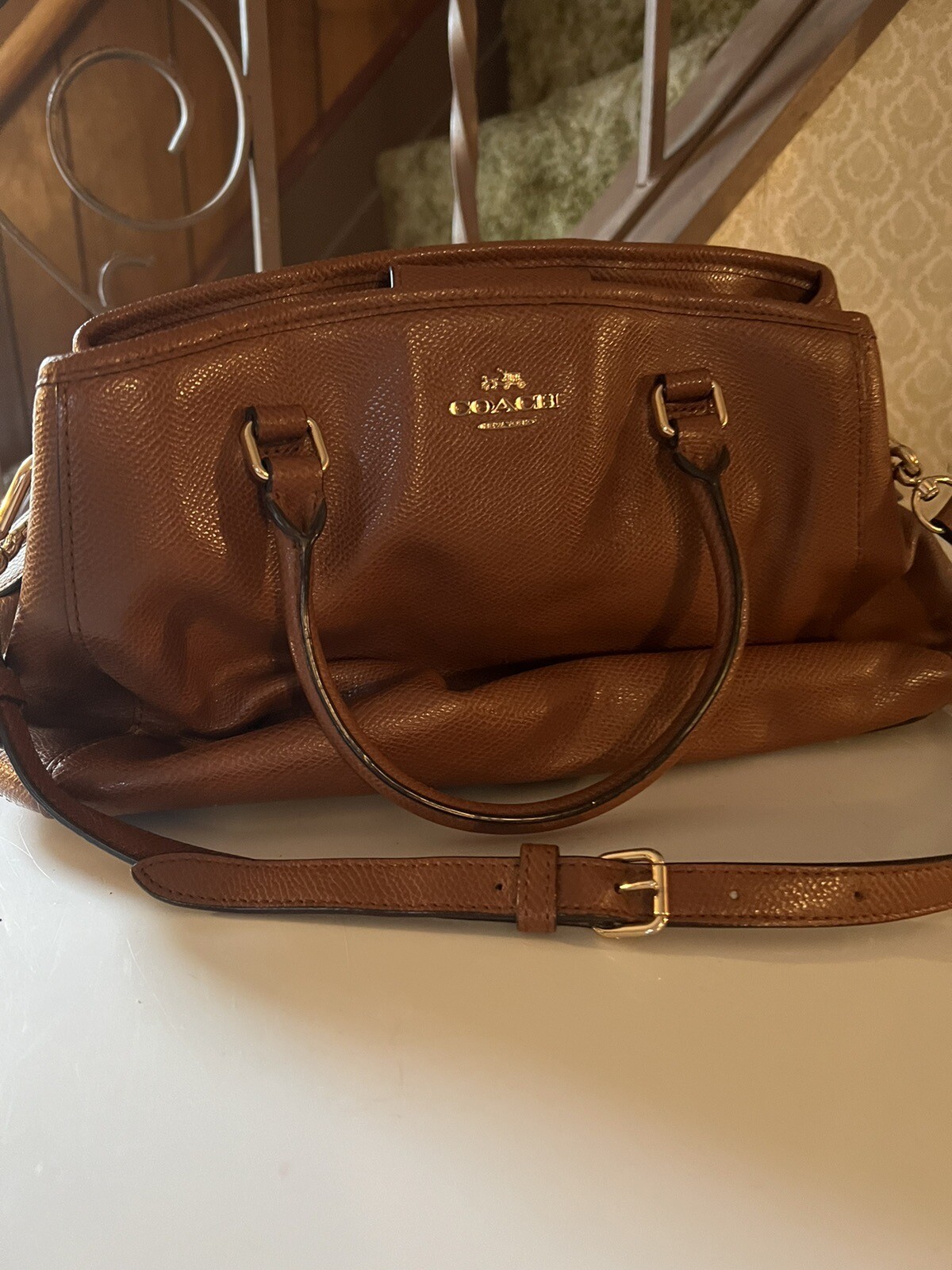 Vintage Coach Leather Handbags Purse-image