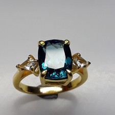 Teal Sapphire Ring-Silver Ring-Mother's Day gift- birthday gift For Her