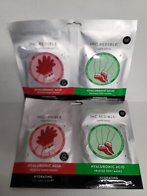 Inc.Redible Hyaluronic Acid Printed Hand And Foot Masks Lot Of 2