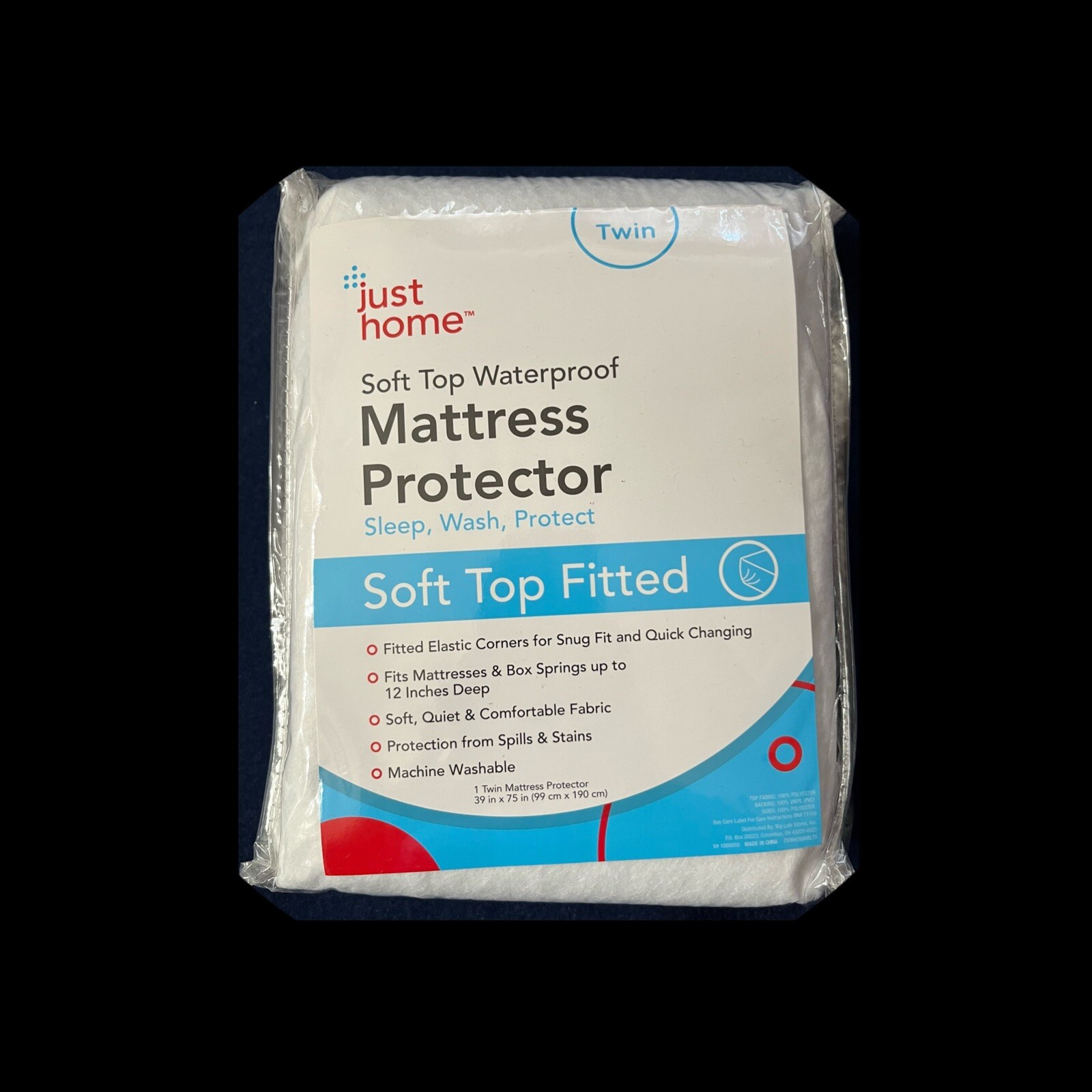 Mattress Protector, Soft Top Fitted Size Twin 39 In X75 in. New-image