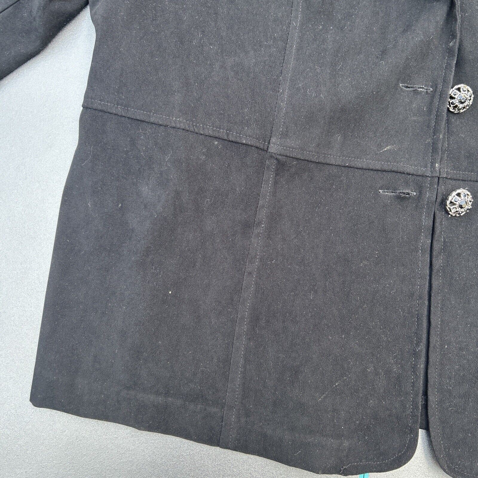 Notations Black Rhinestone Button Up Lightweight … - image 2