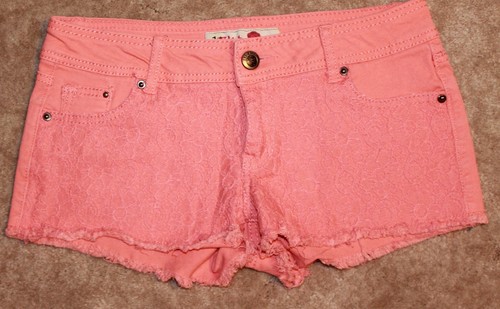 1ST Kiss Jrs. 7 Mini-Pantalones (2" desde entrepierna; Naranja/durazno con recubrimiento de cordón) Usado En Excelente Condición eBay