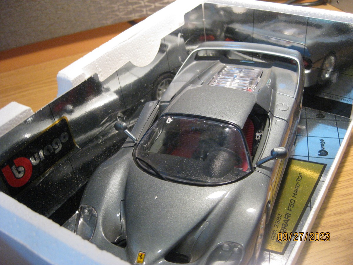 1/18 1995 FERRARI F50 HARDTOP , IN SILVER BY BURAGO # 3382
