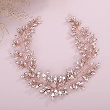 JWICOS Crystal Wedding Headband Bridal Headpiece Hair Vine Wedding Hair