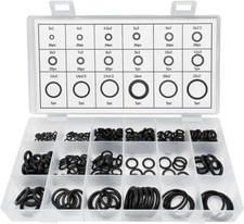 225 PCS O Ring Kit, 18 Sizes Rubber Auto Sealing O-Ring Assortment Set, Black