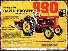 1963 New David Brown 990 Implematic tractor Farming Farm Metal Sign 9x12" A367