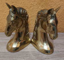Pferde Köpfe Kopf Buchstützen aus Messing Massiv wunderschön Horse
