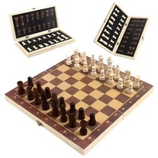 Magnetic Chess Set Wooden Chess Foldable Port...