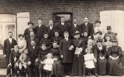Tourcoing Familiengruppe Noce Frankreich altes Foto 1900'