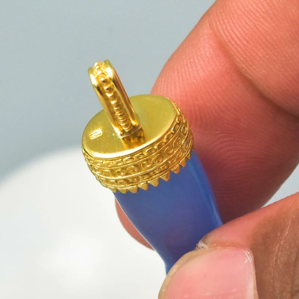 Mano Fico Figa Anhänger Gold Vermeil Sterling Silbrig Chalzedon Rubin 8.19 & G - Bild 3 von 4