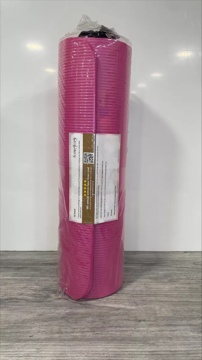HemingWeigh Extra Thick High Density Exercise Yoga Mat with Strap