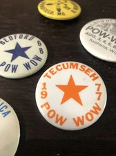 Native American Indian Ceremonial Pow Wow 1960s 1970s Pinbacks