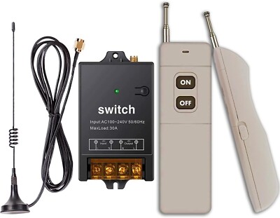 Wireless Remote Switch,Ac110V/120V/240V/40A Relay with 4900FT Long ...