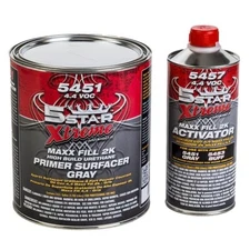 5 Star 5451 High Build 2K Urethane Primer Gray GALLON And Activator Kit 4:1:1