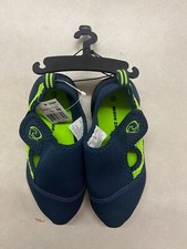 Wave Zone Boys Girl Surfer Swim Water Shoes Kids Size 10 Navy Blue Lime NWT