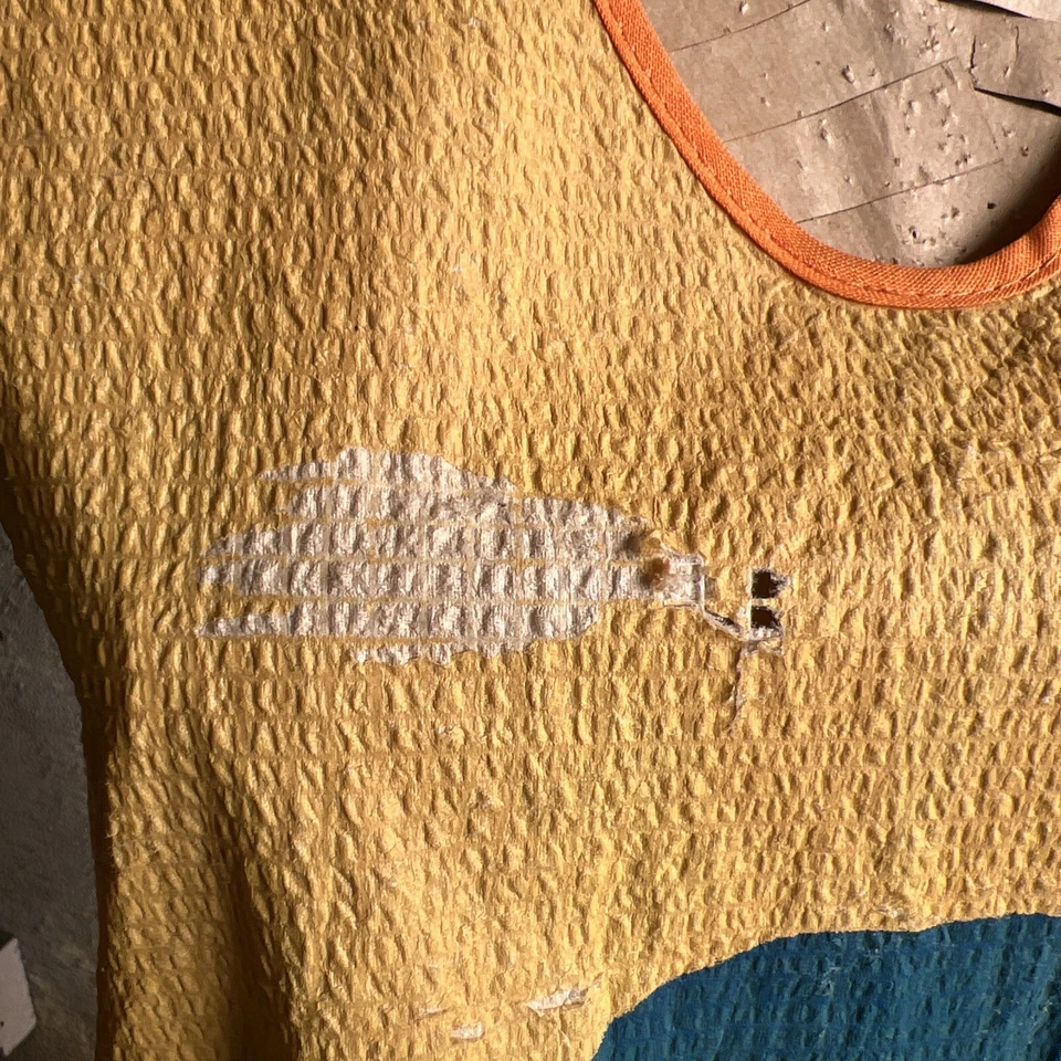 Vestido De Colección Años 60 Theda Bara Impresión Papel Naranja Mod Raro GOGO Película Silenciosa Foto 4 de 4