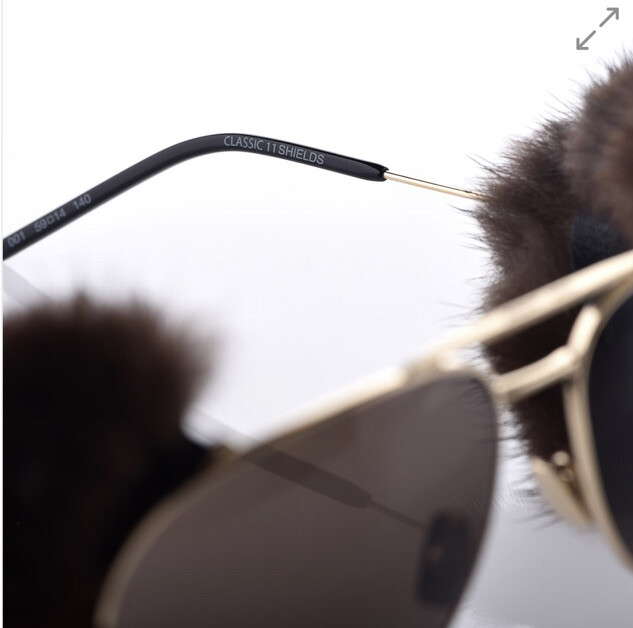 SAINT LAURENT Removeable Mink Fur CLASSIC 11 SHIELDS Aviator Sunglasses / NEW 100% AUTHENTIC SAINT LAURENT Mink Fur Classic 11 Shields  main image 4