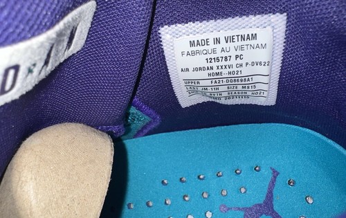 Jordan 36 Hornets PE Home Size 14 & 15 NBA Player Exclusive Shoes RARE DS PROMO - Picture 14 of 15