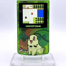 Nintendo Game Boy Color GBC IPS Q5 Backlight Mod Pokemon Chicorita Green Console